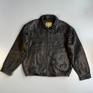 Vintage Boston Harbour Outdoorwear leather jacket.